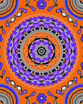 Vibrant Orange Purple Mandala Pattern Rug