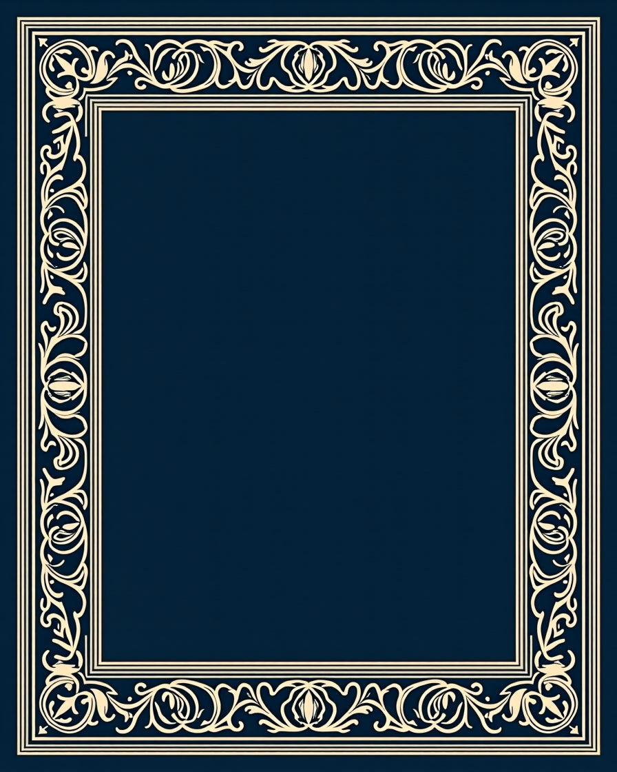 Elegant Cream Floral Vine Border Design Rug
