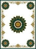 Emerald Gold Floral Mandala Deco Rug