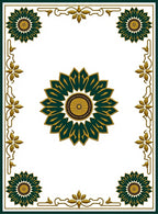 Emerald Gold Floral Mandala Deco Rug
