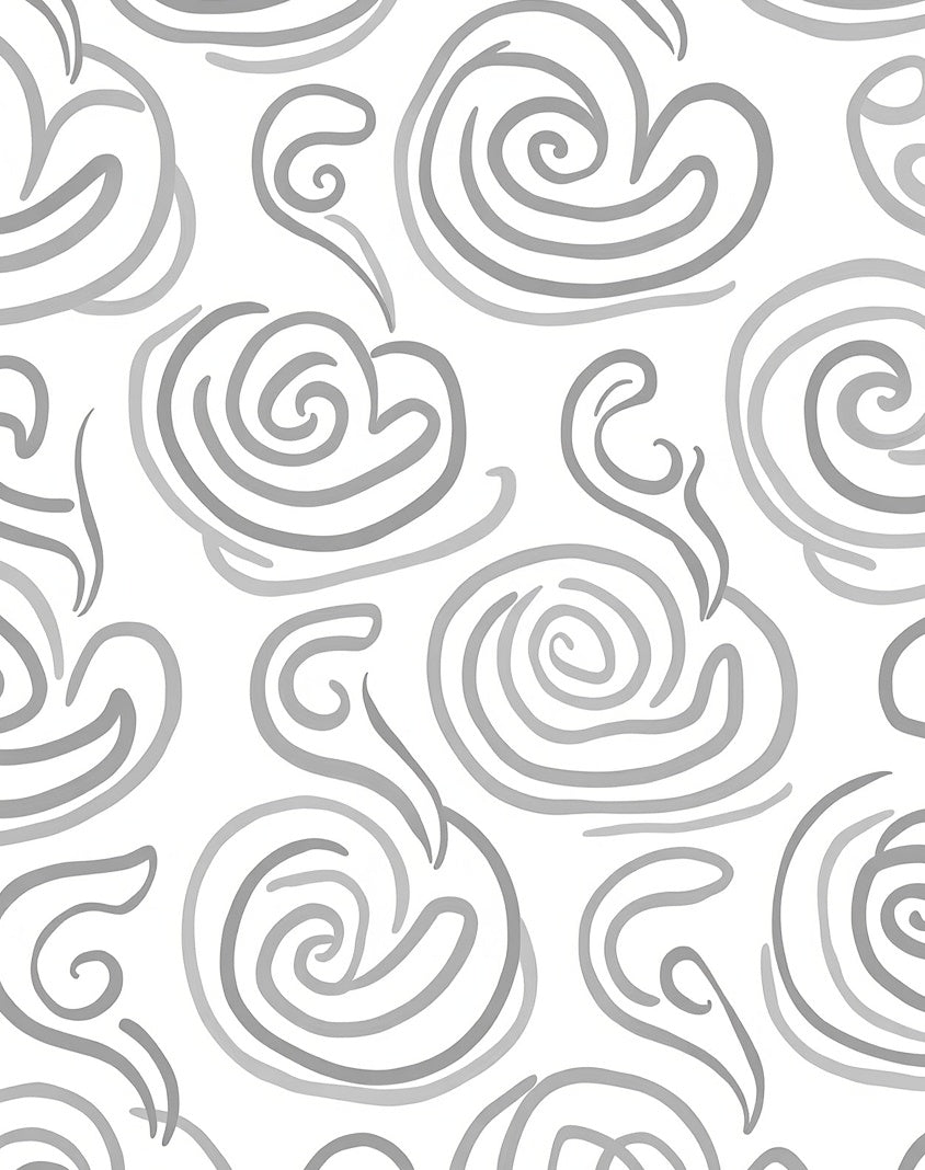 Scribble Swirl Abstract Gray Pattern Rug
