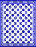 Classic Blue White Ornamental Pattern Rug