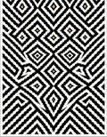 Geometric Black White Small Diamond Pattern Rug