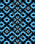 Geometric Blue White Repetitive Pattern Rug