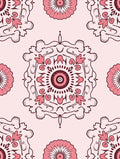 Pink Floral Mandala Pattern Rug