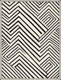 Abstract Black White Geometric Pattern Rug