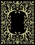 Golden Flourish Black Frame Rug