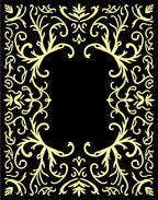 Golden Flourish Black Frame Rug