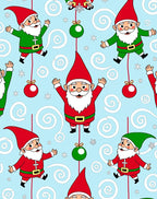 Cute Red Elf Christmas Swirl Background Rug