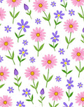 Pink And Purple Flower Pattern Rug