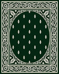 Dark Green Ornamental Pattern Rug