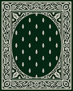Dark Green Ornamental Pattern Rug