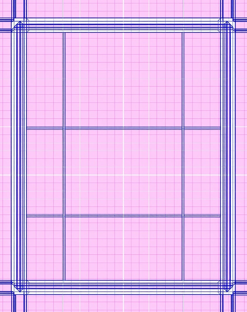 Pink Grid Geometric Pattern Rug
