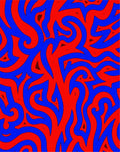 Abstract Red Blue Swirl Pattern Rug