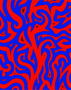 Abstract Red Blue Swirl Pattern Rug