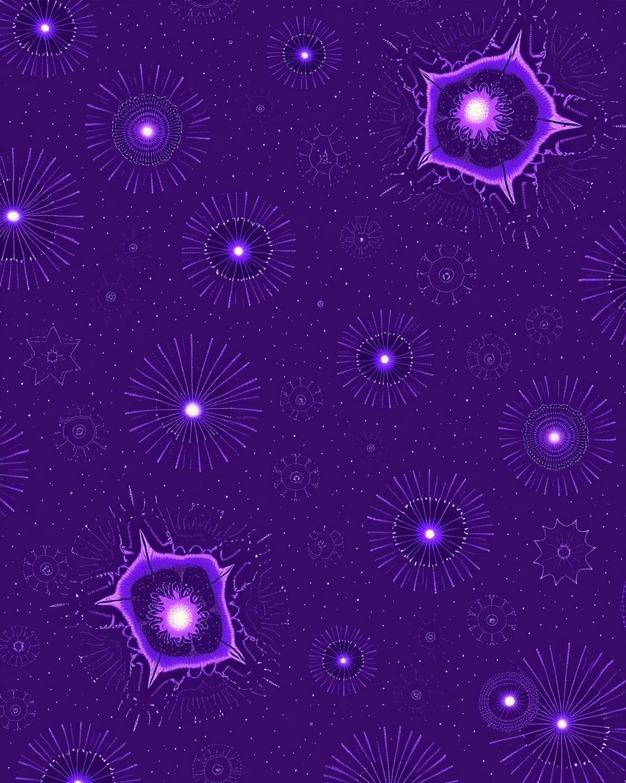 Purple Abstract Starburst Pattern Rug
