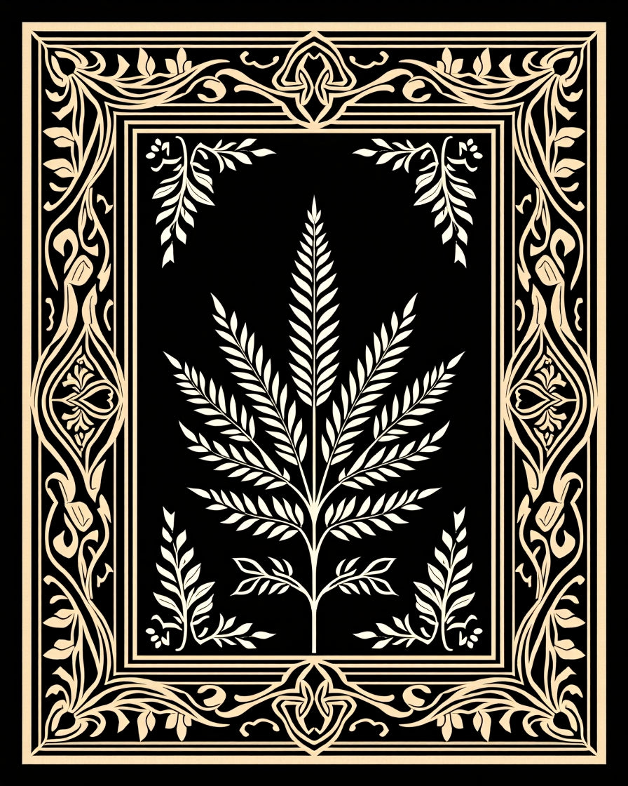 Art Nouveau Botanical Tree Rug