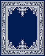 Elegant White Floral Border Rug