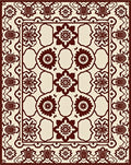 Deep Red Floral Lattice Symmetry Rug