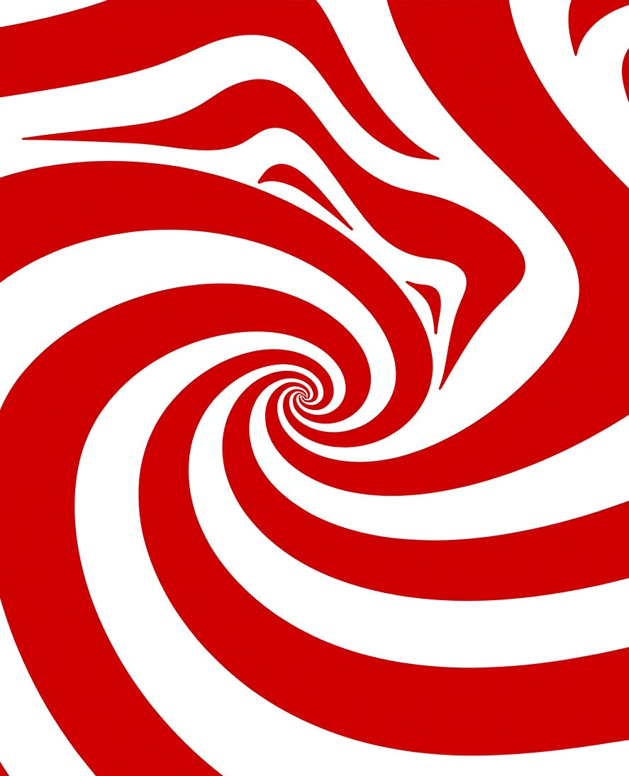 Bold Red Swirl Spiral Rug
