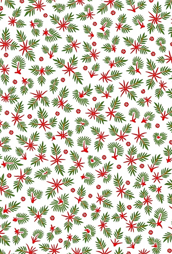 Red Green Festive Sprigs Scatter Rug