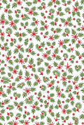 Red Green Festive Sprigs Scatter Rug