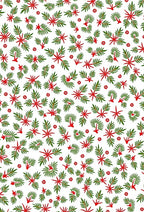 Red Green Festive Sprigs Scatter Rug