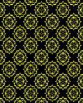Mandala Yellow Black Repeating Medallion Rug