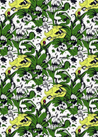 Bold Green Yellow Floral Illustration Rug