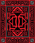 Bold Abstract Geometric Red Black Rug