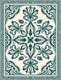 Classic Floral Damask Pattern Rug