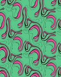 Abstract Swirls Pink Green Pattern Rug