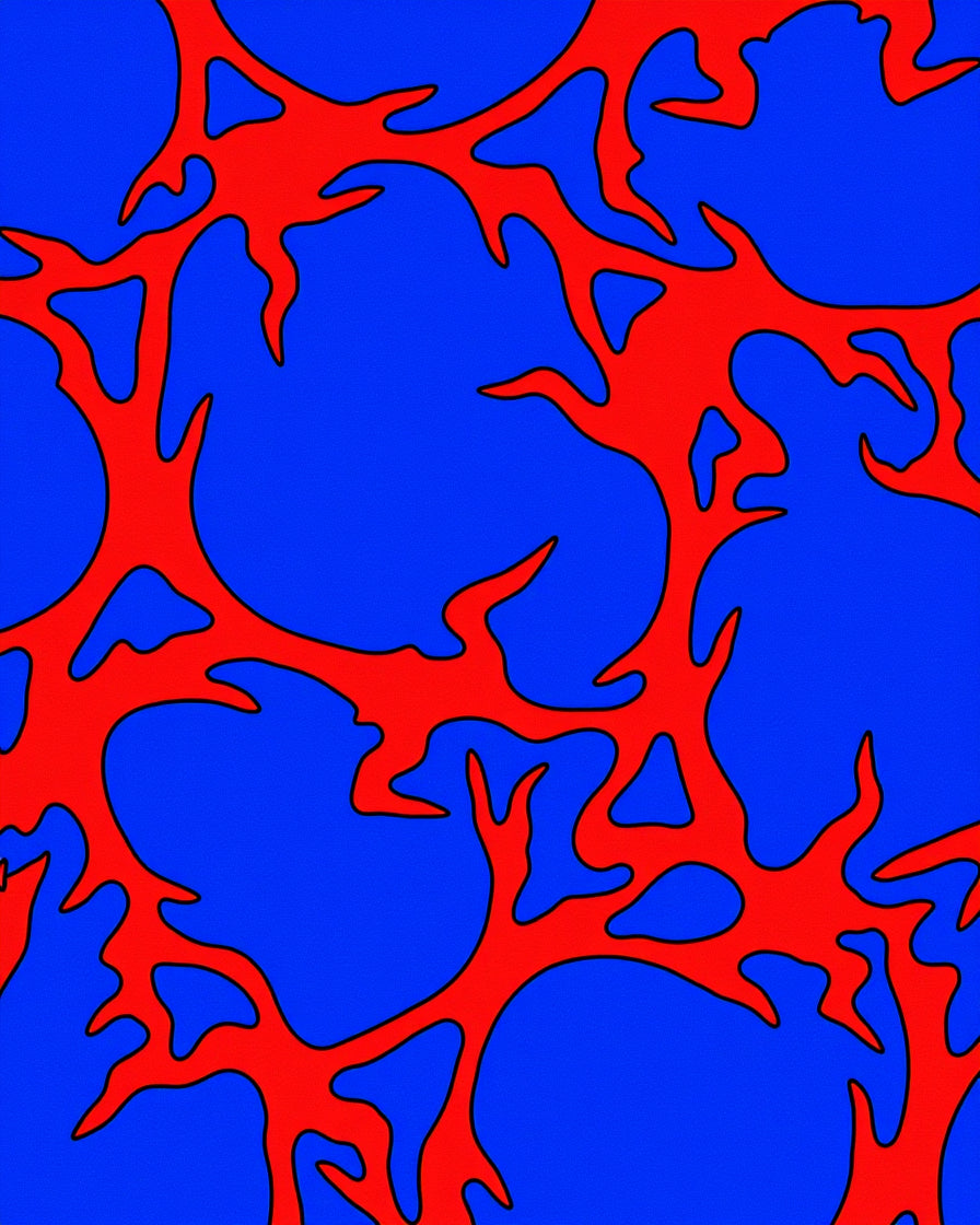 Abstract Red Coral Pattern Rug