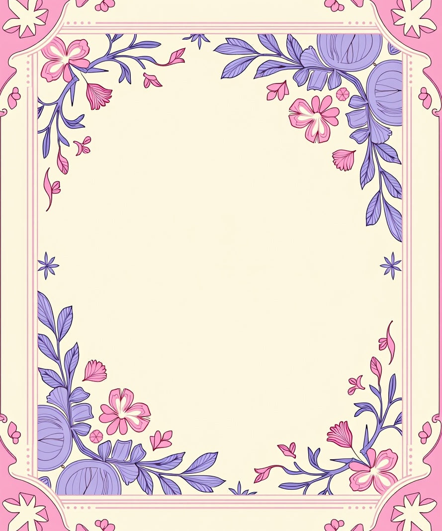 Floral Vines With Pink Lilac Accents Rug