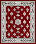 Elegant Red Floral Medallion Rug