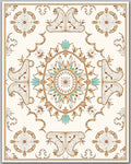 Ornate Geometric Floral Linework Rug
