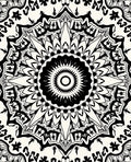 Intricate Black and White Mandala Pattern Rug