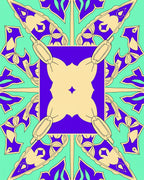 Ornate Purple Cream Mint Pattern Rug