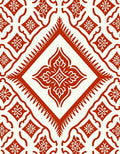 Red Floral Medallion Geometric Pattern Rug
