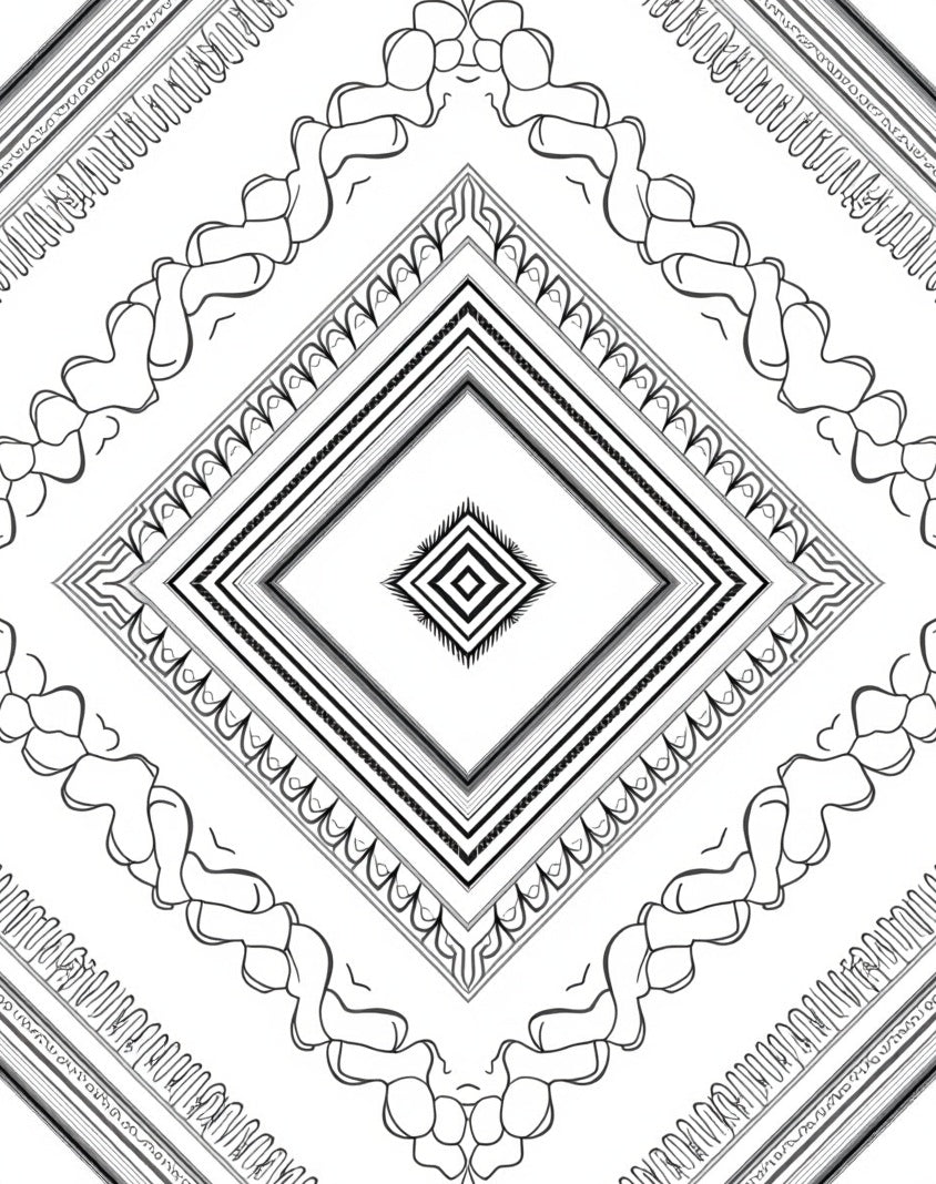 Intricate Diamond Geometric Pattern Rug