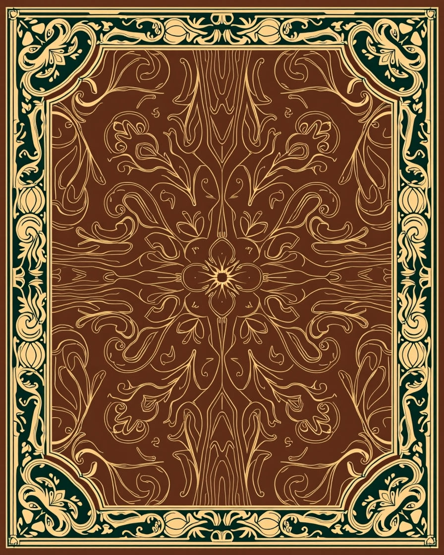 Classic Floral Scrollwork Ornate Design Rug