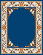 Art Nouveau Style Floral Border Design Rug