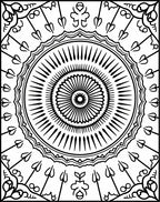 Geometric Mandala With Floral Accents Rug
