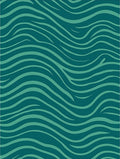 Teal Abstract Wavy Lines Rug
