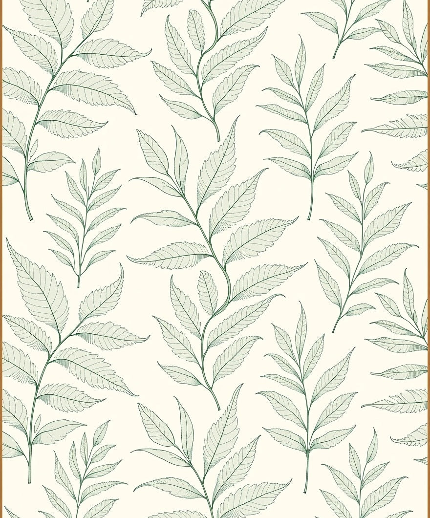 Elegant Leaf Branch Pattern Design Rug