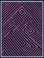 Pink Lines Geometric Maze Rug