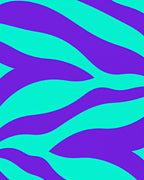Bold Teal Purple Wavy Stripes Rug