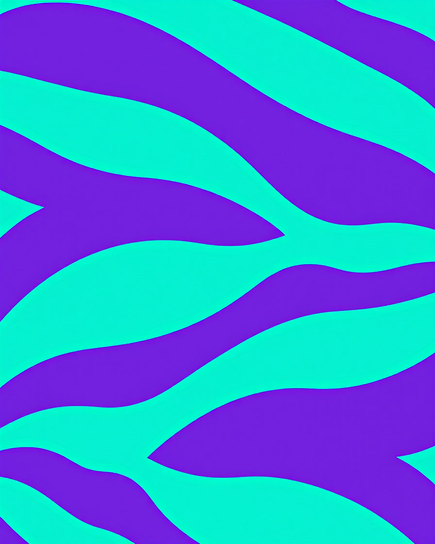 Bold Teal Purple Wavy Stripes Rug