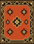 Warm Terracotta Floral Motif Rug