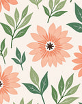 Coral Flower Leaf Pattern Rug